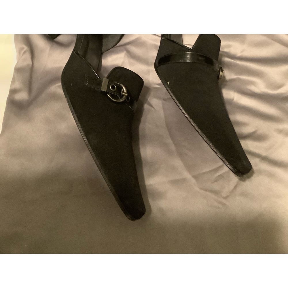 Narrow black heels